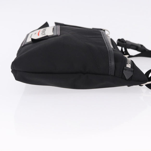 GIVENCHY Shoulder Bag Nylon Black Silver Auth ar14128A
