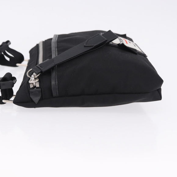GIVENCHY Shoulder Bag Nylon Black Silver Auth ar14128A