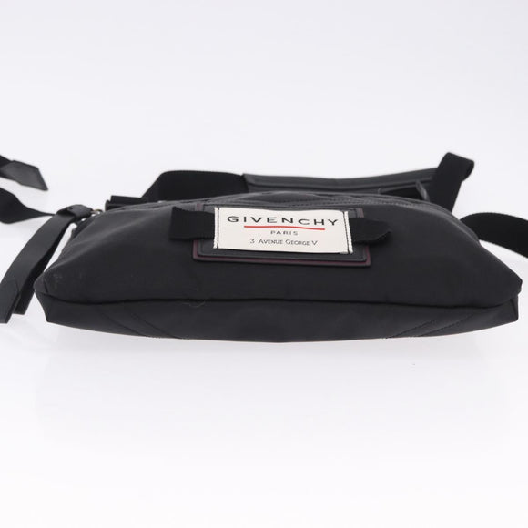 GIVENCHY Shoulder Bag Nylon Black Silver Auth ar14128A