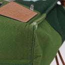LOEWE KENPRICE cushion Tote Bag Canvas Green Brown Auth ar14130-12