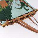 LOEWE KENPRICE cushion Tote Bag Canvas Green Brown Auth ar14130-7