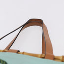 LOEWE KENPRICE cushion Tote Bag Canvas Green Brown Auth ar14130-9