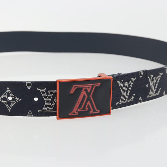 LOUIS VUITTON Monogram Ceinture Etropol Belt Navy M0049 LV Auth ar14133M