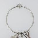 LOUIS VUITTON Porte Cles Round Charm Metal Silver M68854 LV Auth ar14134M-10