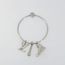 LOUIS VUITTON Porte Cles Round Charm Metal Silver M68854 LV Auth ar14134M-2