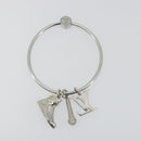 LOUIS VUITTON Porte Cles Round Charm Metal Silver M68854 LV Auth ar14134M-8
