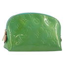 LOUIS VUITTON Monogram Vernis Pochette Cosmetic PM Blue M91747 Auth ar14136V-1