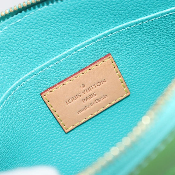 LOUIS VUITTON Monogram Vernis Pochette Cosmetic PM Blue M91747 Auth ar14136V