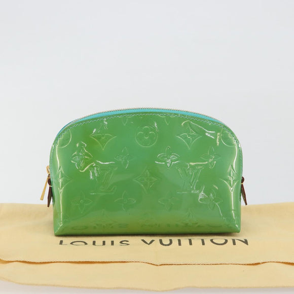 LOUIS VUITTON Monogram Vernis Pochette Cosmetic PM Blue M91747 Auth ar14136V