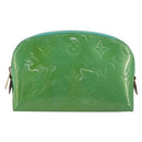 LOUIS VUITTON Monogram Vernis Pochette Cosmetic PM Blue M91747 Auth ar14136V-13