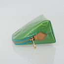 LOUIS VUITTON Monogram Vernis Pochette Cosmetic PM Blue M91747 Auth ar14136V-4