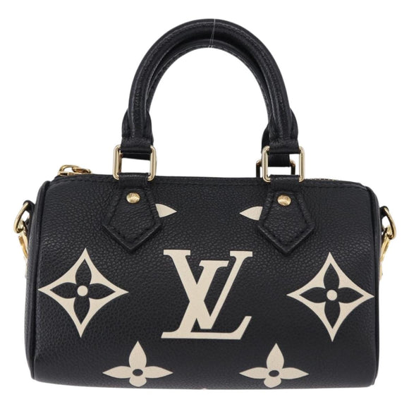 LOUIS VUITTON Monogram Empreinte Nano Speedy Bag Black M81456 LV Auth ar14137SAM