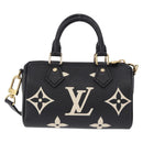 LOUIS VUITTON Monogram Empreinte Nano Speedy Bag Black M81456 LV Auth ar14137SAM-2