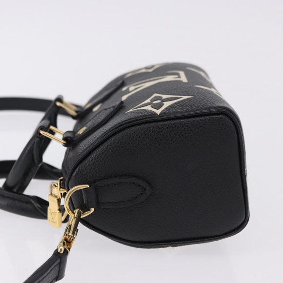LOUIS VUITTON Monogram Empreinte Nano Speedy Bag Black M81456 LV Auth ar14137SAM