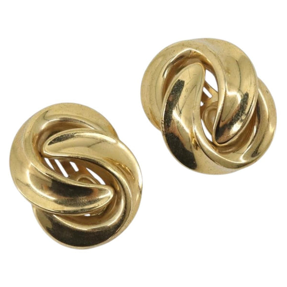 Christian Dior Earring Metal Gold Tone Auth ar14139