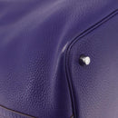 HERMES Picotan Lock MM Hand Bag Leather Purple Silver Auth ar14140SM-10