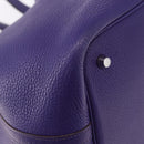 HERMES Picotan Lock MM Hand Bag Leather Purple Silver Auth ar14140SM-12