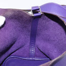 HERMES Picotan Lock MM Hand Bag Leather Purple Silver Auth ar14140SM-17