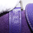 HERMES Picotan Lock MM Hand Bag Leather Purple Silver Auth ar14140SM-19