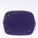 HERMES Picotan Lock MM Hand Bag Leather Purple Silver Auth ar14140SM-9