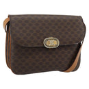 CELINE Macadam Shoulder Bag PVC Leather Brown Gold Tone Auth ar14141A-1