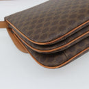 CELINE Macadam Shoulder Bag PVC Leather Brown Gold Tone Auth ar14141A-16
