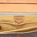 CELINE Macadam Shoulder Bag PVC Leather Brown Gold Tone Auth ar14141A-18