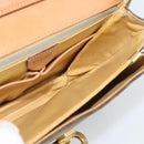 CELINE Macadam Shoulder Bag PVC Leather Brown Gold Tone Auth ar14141A-19