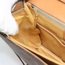 CELINE Macadam Shoulder Bag PVC Leather Brown Gold Tone Auth ar14141A-20