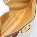 CELINE Macadam Shoulder Bag PVC Leather Brown Gold Tone Auth ar14141A-23