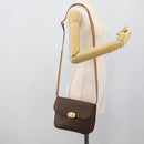 CELINE Macadam Shoulder Bag PVC Leather Brown Gold Tone Auth ar14141A-24