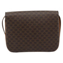 CELINE Macadam Shoulder Bag PVC Leather Brown Gold Tone Auth ar14141A-2