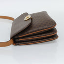 CELINE Macadam Shoulder Bag PVC Leather Brown Gold Tone Auth ar14141A-3