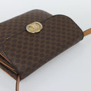CELINE Macadam Shoulder Bag PVC Leather Brown Gold Tone Auth ar14141A-6