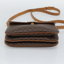 CELINE Macadam Shoulder Bag PVC Leather Brown Gold Tone Auth ar14141A-5