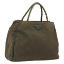 PRADA Hand Bag Nylon Green Auth ar14142-1