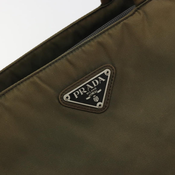 PRADA Hand Bag Nylon Green Auth ar14142