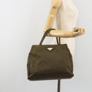PRADA Hand Bag Nylon Green Auth ar14142-25