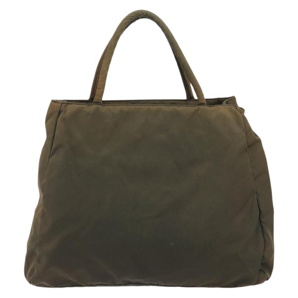 PRADA Hand Bag Nylon Green Auth ar14142
