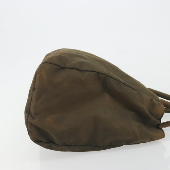 PRADA Hand Bag Nylon Green Auth ar14142