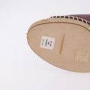 CELINE Raffia Wedge Sole Sandals EU37 Beige Bordeaux Auth ar14143M-8