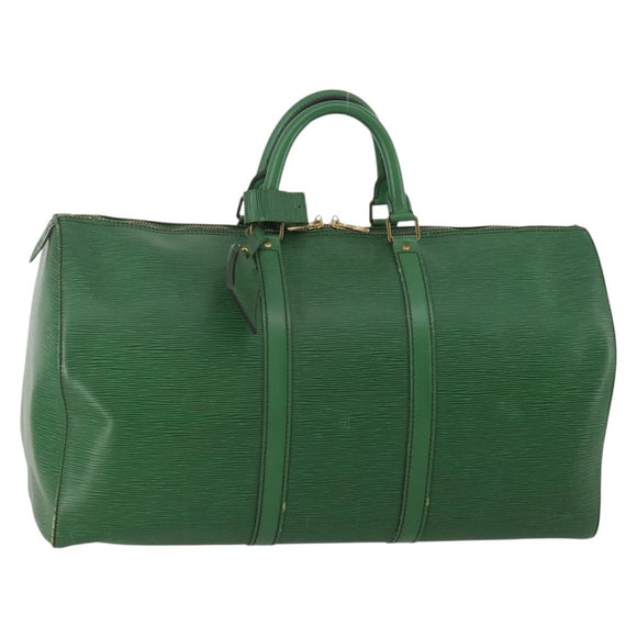 LOUIS VUITTON Epi Keepall 50 Boston Bag Green M42964 LV Auth ar14144
