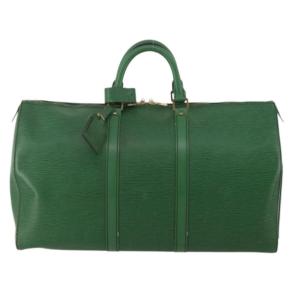 LOUIS VUITTON Epi Keepall 50 Boston Bag Green M42964 LV Auth ar14144
