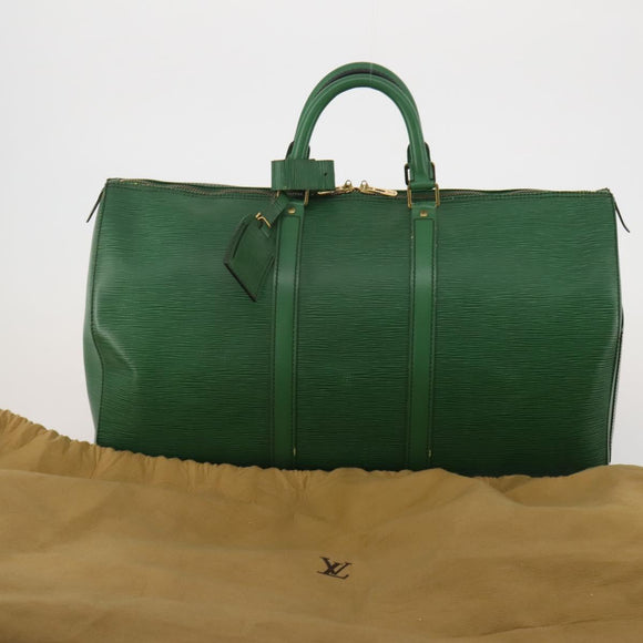 LOUIS VUITTON Epi Keepall 50 Boston Bag Green M42964 LV Auth ar14144