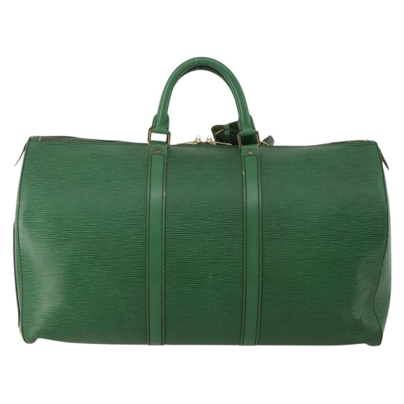 LOUIS VUITTON Epi Keepall 50 Boston Bag Green M42964 LV Auth ar14144