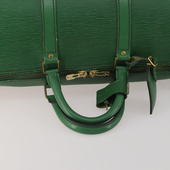 LOUIS VUITTON Epi Keepall 50 Boston Bag Green M42964 LV Auth ar14144