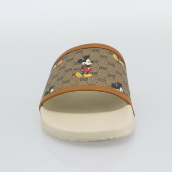 GUCCI Disney MicroGG Sandals PVC Leather Beige 603702 Auth ar14145M