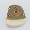 GUCCI Disney MicroGG Sandals PVC Leather Beige 603702 Auth ar14145M-6