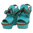 LOUIS VUITTON Monogram Tassel Sandals EU35 Green LV Auth ar14146-1