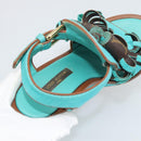 LOUIS VUITTON Monogram Tassel Sandals EU35 Green LV Auth ar14146-12